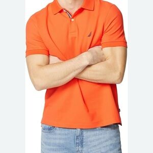 Nautica Orange Polo Shirt Classic Fit Short Sleeve NEW WITHOUT TAG